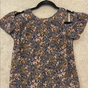 Xhilaration Floral Blouse - Gray and Orange